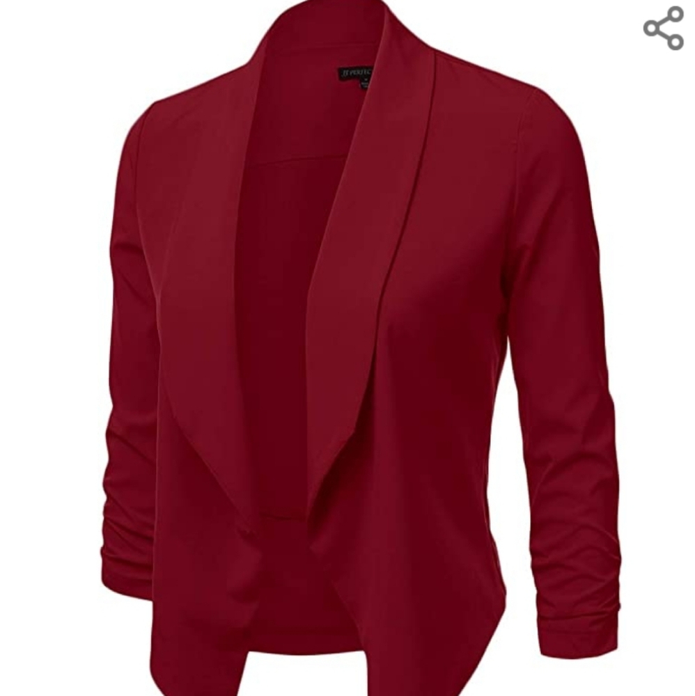 3 for $15. Silk like blazer. Maroon